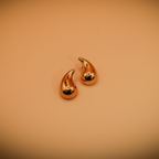 Lustrous Golden Drop Stud Earrings