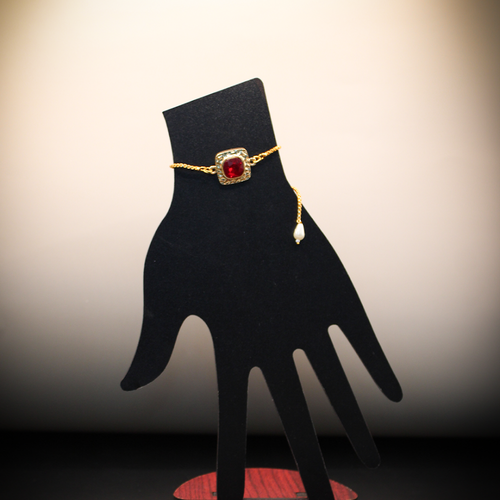 Crimson Square Kundan Bracelet