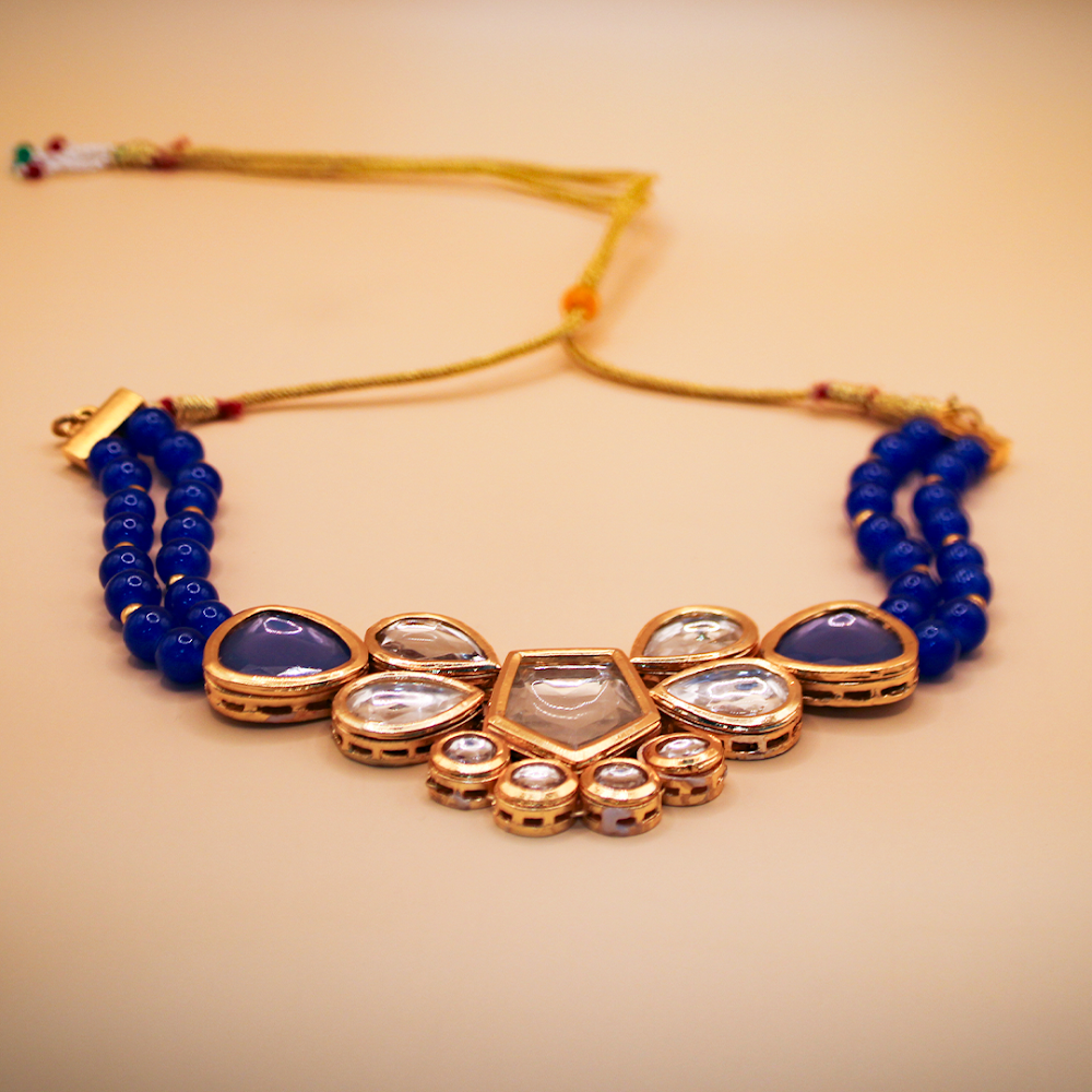 Peacock Plume Kundan Choker Set