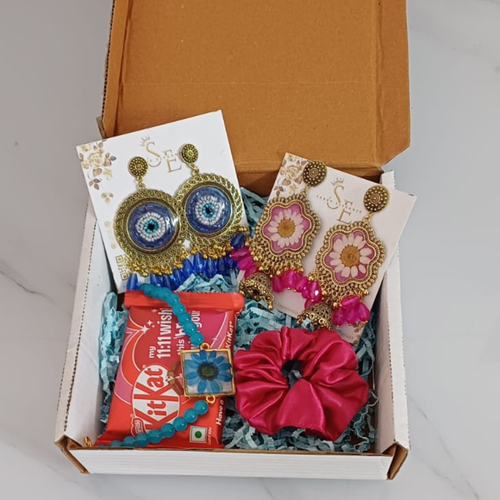 Birthday Special Gift Box – Earrings, Bracelet & Chocolate Combo