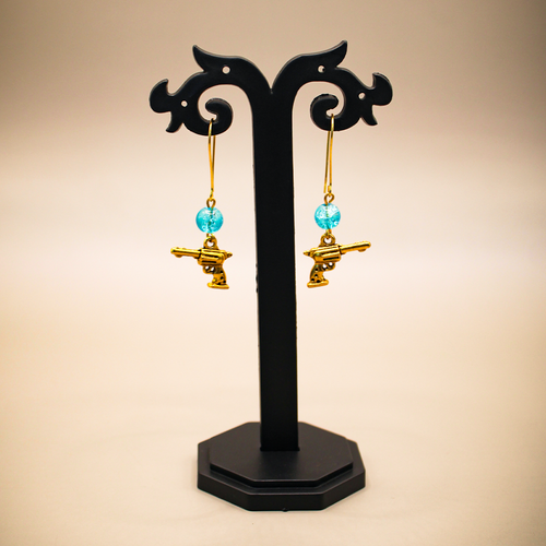 Golden Piston Dangle Earrings