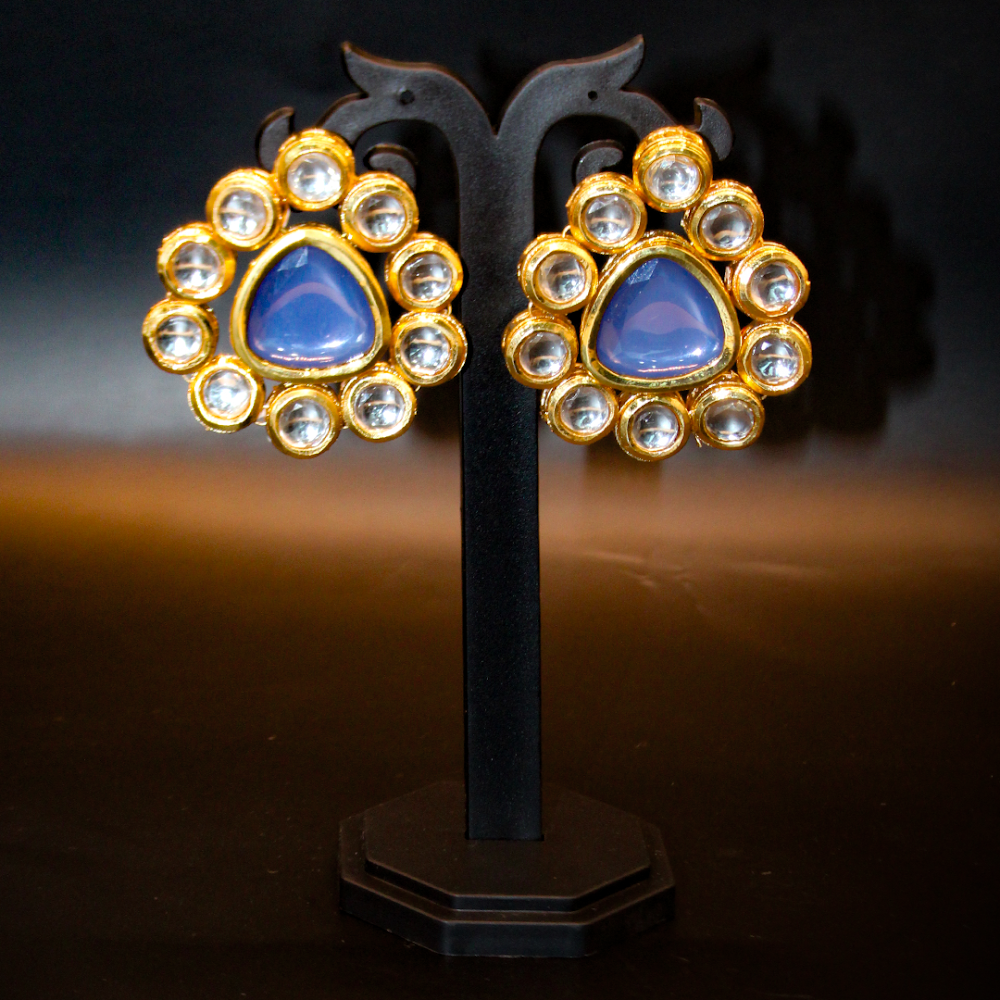 Heavy Kundan Cluster Statement Studs