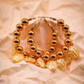 Golden Pearl Hoop Earrings With Golden Shell