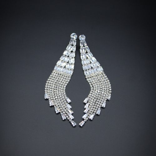 Crystal Waterfall Fringe Dangle Earrings