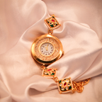 Emerald Meena Square Gilded Bracelet Watch