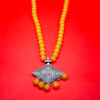 Oxidised Rhombus Pendant long Necklace