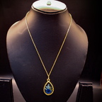 Azure Bloom Resin Teardrop Pendant