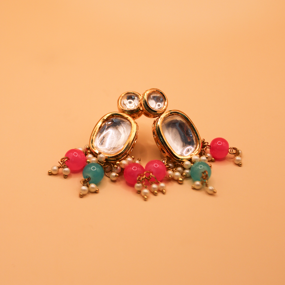 Rajwadi Rainbow Kundan Choker Set