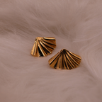 Gilded Pleat Stud Earrings