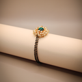 Golden-Black Green Stone Mangalsutra Bracelet