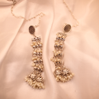 Oxidized Waterfall Bead Jhumka Earrings