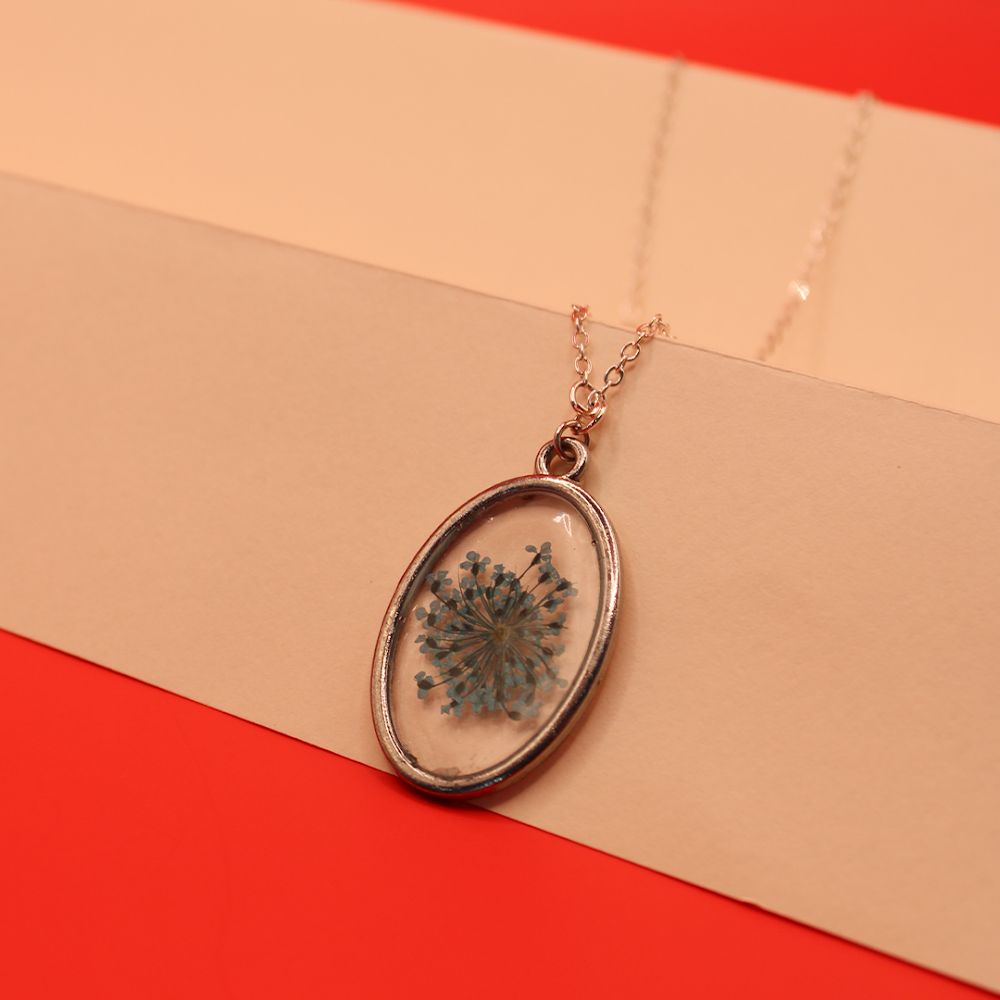 Resin Ocean Bloom Oval Pendant
