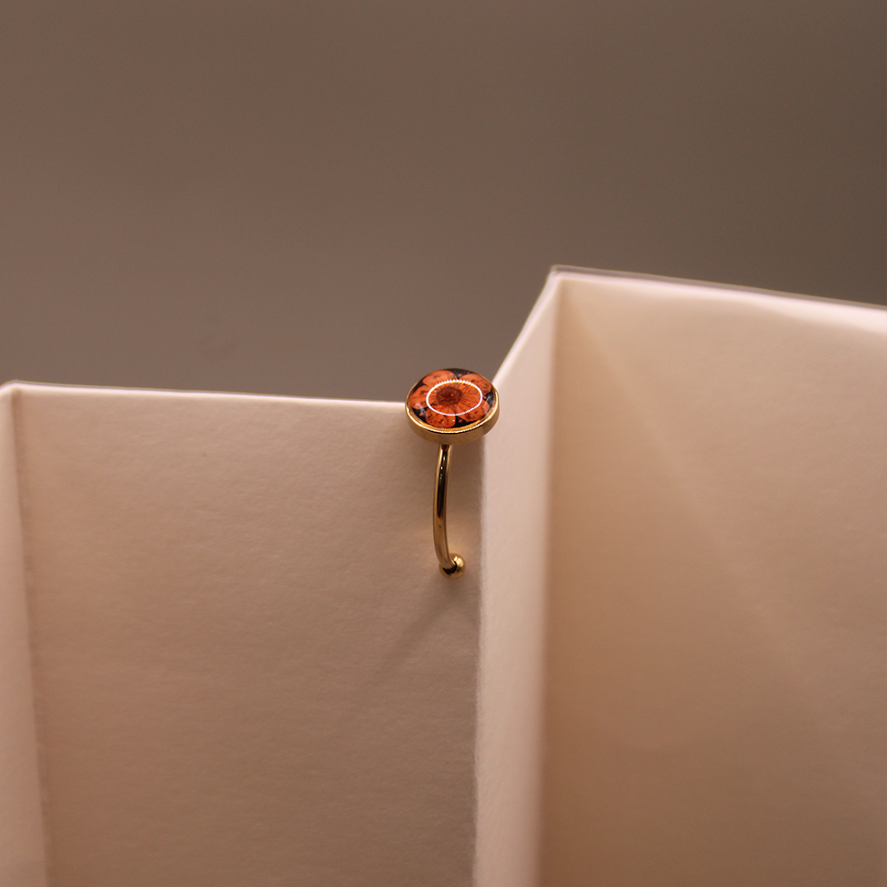 Poppy Petal Adjustable Resin Ring anti-tarnish
