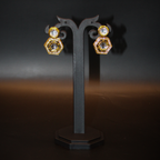 Minimal Kundan Hexa Dangle Earrings