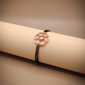 Golden-Black Floral Mangalsutra Bracelet