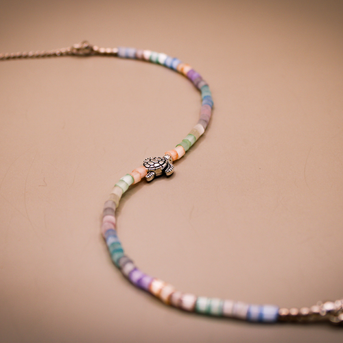 Tortoise Charm Colorful Beaded Anklets
