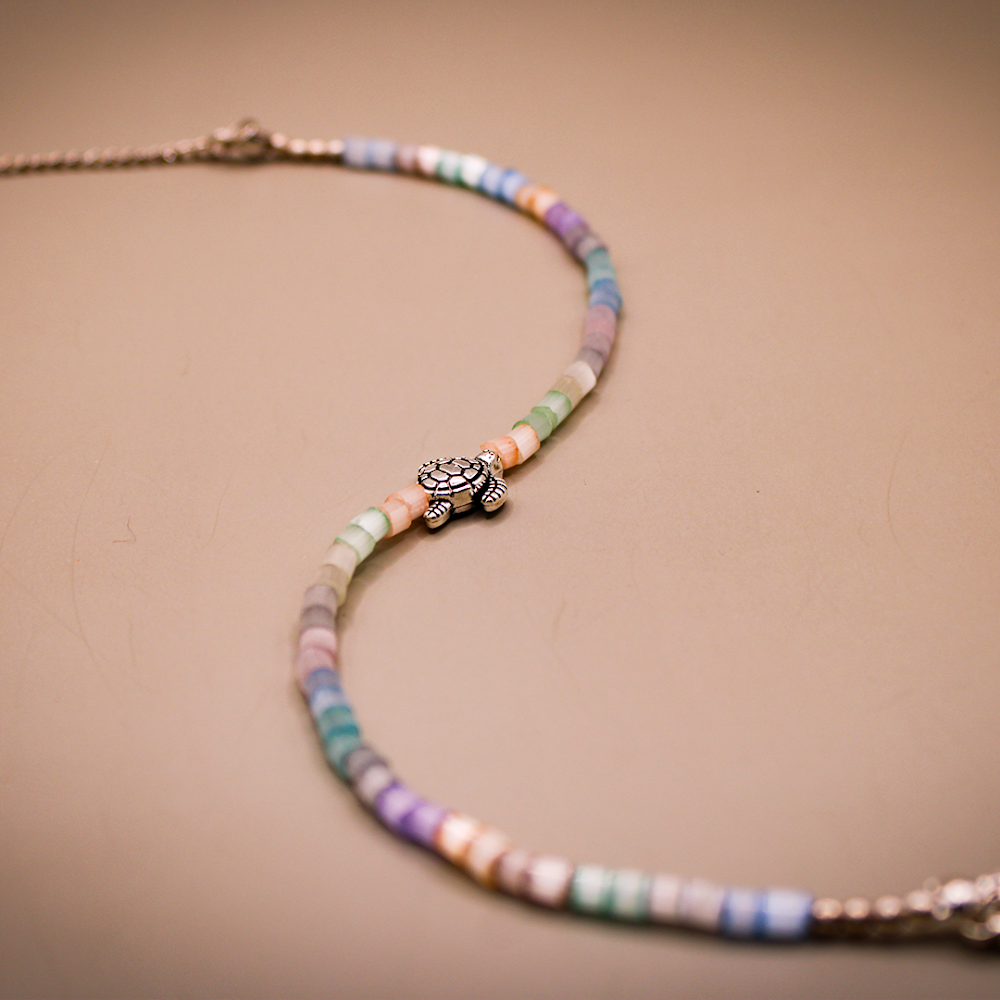 Tortoise Charm Colorful Beaded Anklets