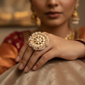 Maharani Kundan Blossom Adjustable Ring