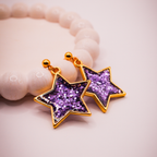Twinkling Purple Star Dangle Earrings