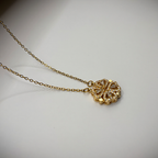 Crystal Pave Four-Way Love Golden Pendant anti-tarnish