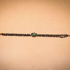 Golden-Black Green Lotus Mangalsutra Bracelet