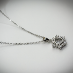 Sterling Halo Starbust Silver Pendent anti-tarnish