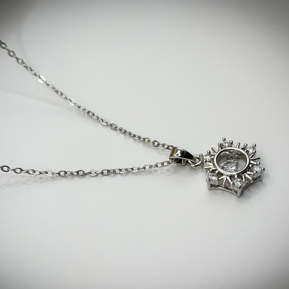 Sterling Halo Starbust Silver Pendent anti-tarnish
