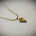 Mirror Finish Puffed Golden Heart Pendant anti-tarnish
