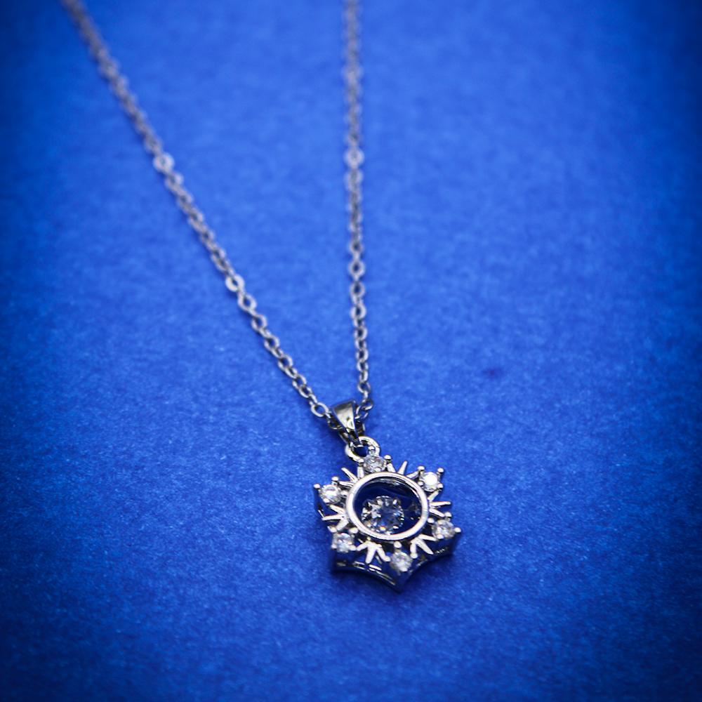 Sterling Halo Starbust Silver Pendent anti-tarnish