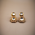 Minimal Kundan Hexa Dangle Earrings