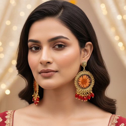 Marigold Bloom Jhumka Earrings