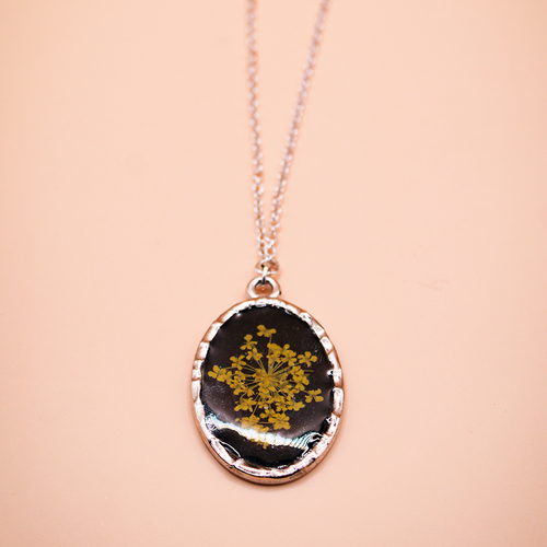 Golden Fern Dark Resin Pendant