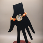 Coral Lustre Golden Bracelet Watch