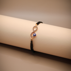 Golden-Black Evil Eye Infinity Loop Mangalsutra Bracelet