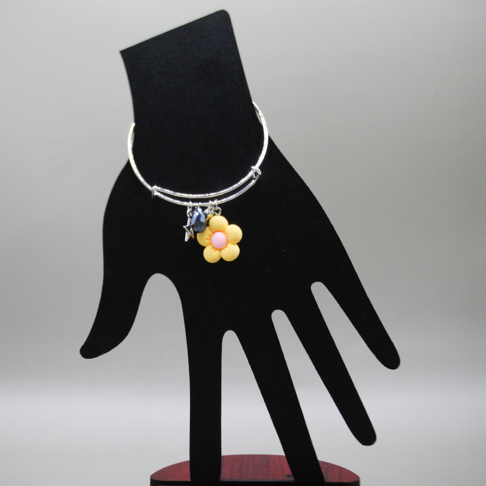 Sunshine Flower Silver Charms Bracelet