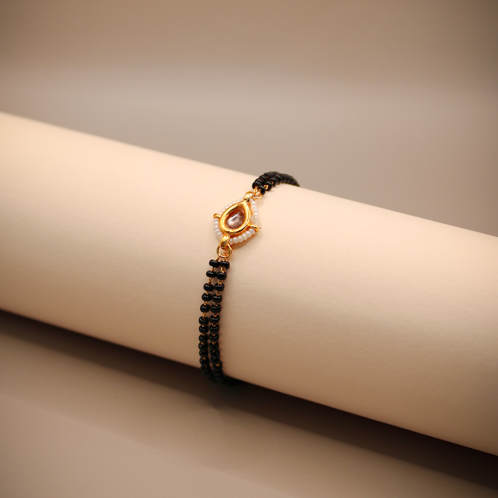 Drop Golden-Black Mangalsutra Bracelet
