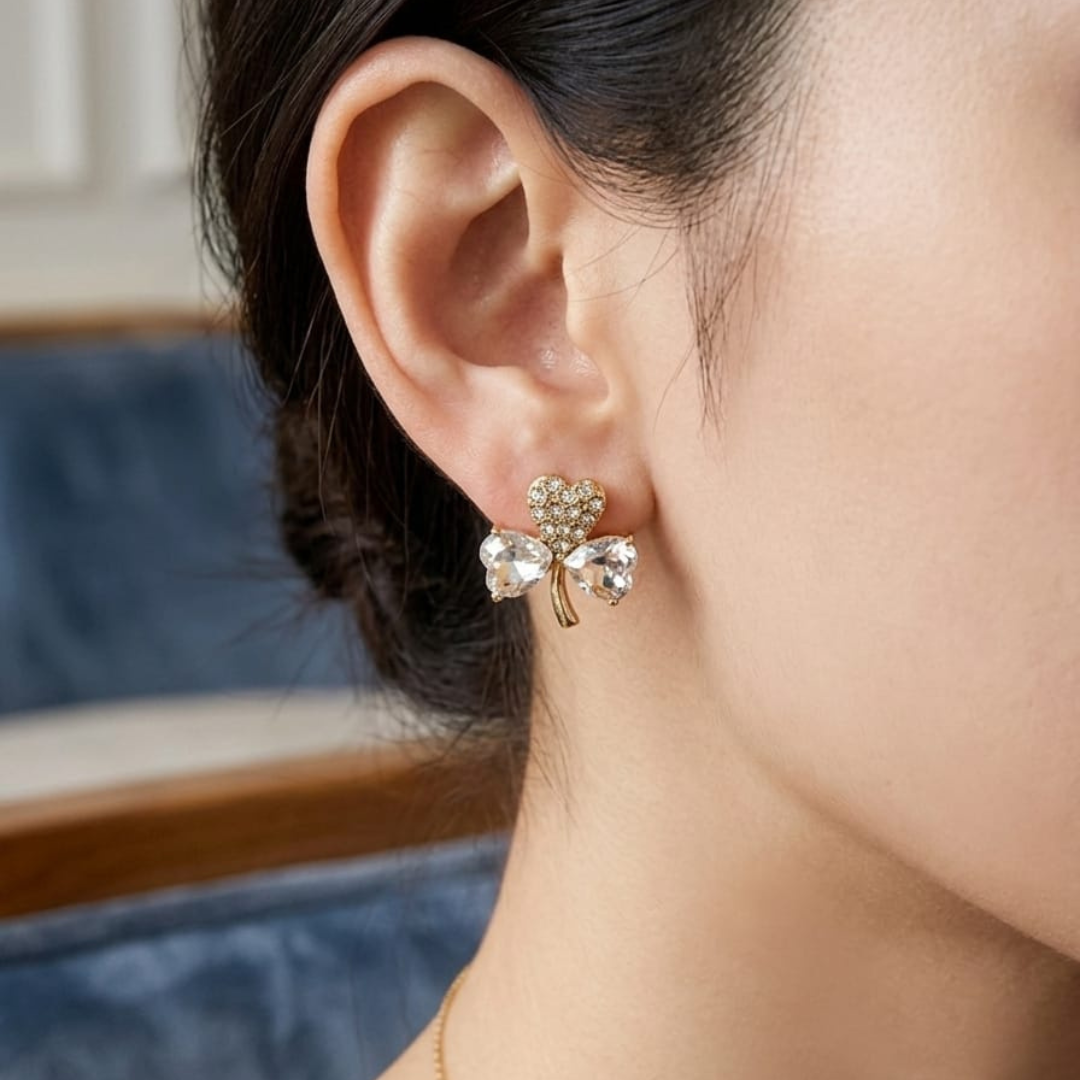 Crystal Heart Drop Earrings