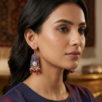 Royal Blue Pearl Drop Earrings