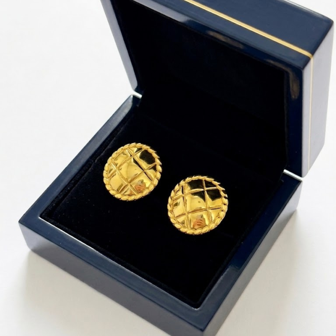 Classic Gold Textured Stud Earrings