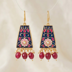 Royal Blue Pearl Drop Earrings